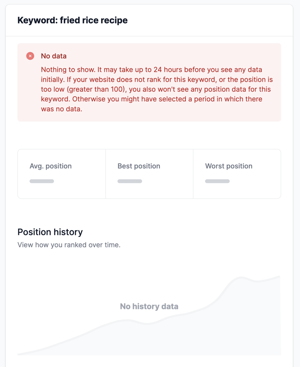 No position data available